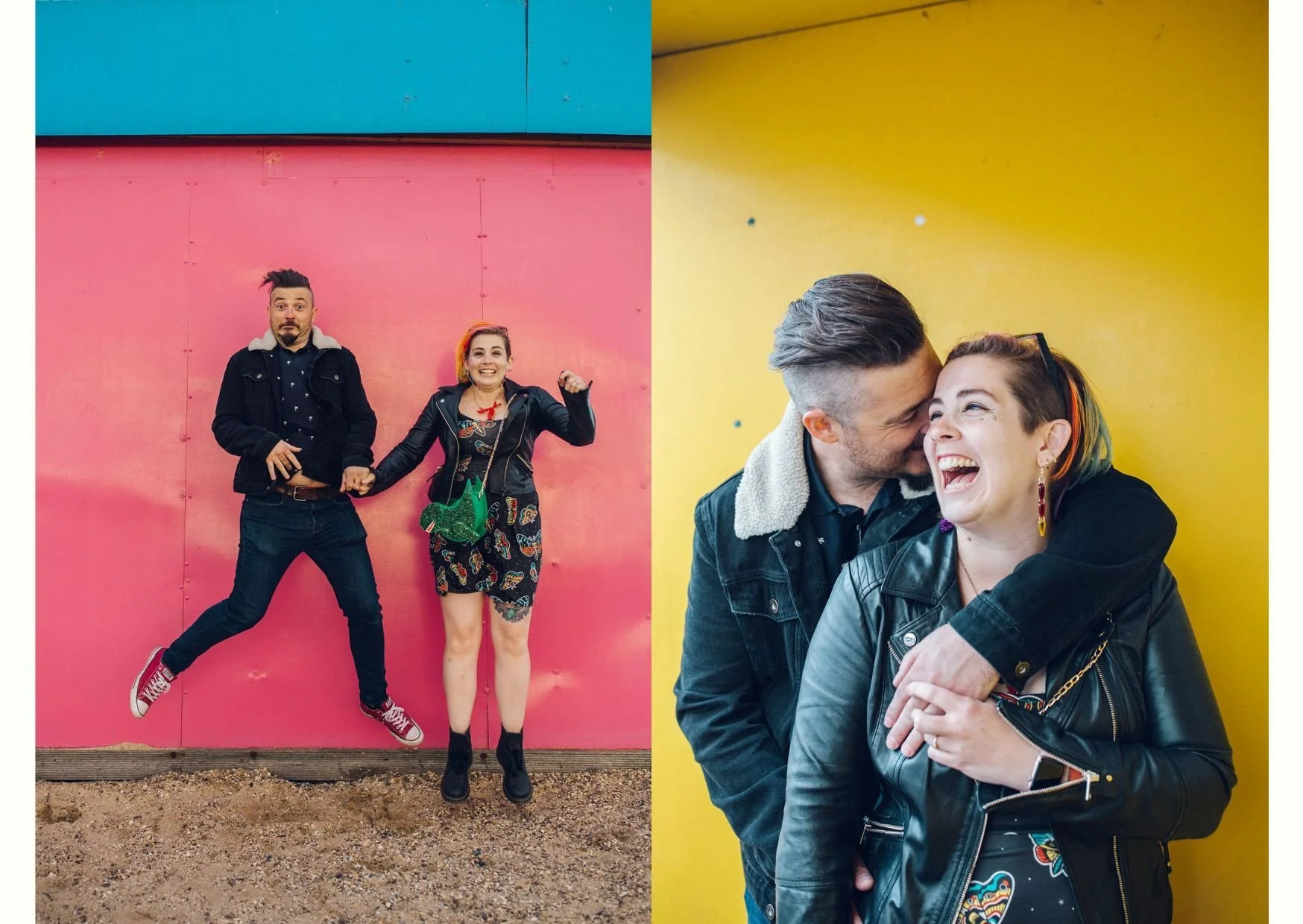 Fun colourful engagement shoot southend on sea wedding photographer