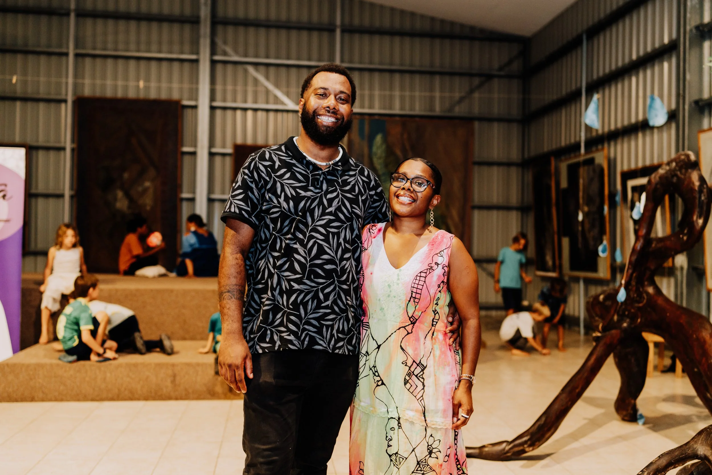 People at the exhibition opening