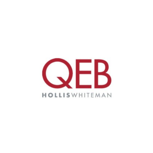 QEB Hollis Whitman logo in red and gray text on a white background.