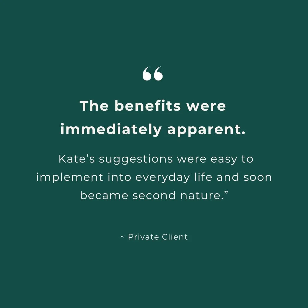 Quote quote about benefits being immediately apparent, attributed to Private Client, on a dark green background.