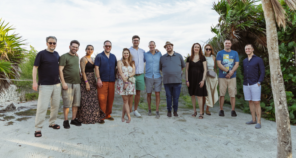 Jobs at GG TEQ include moments where the team gets together to collaborate, have fun and strategize. Picture of GG TEQ team at company kickoff 2026.