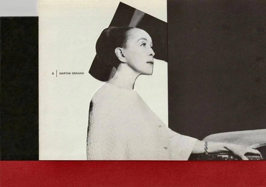   MARTHA GRAHAM  
1930-Book Art Series-Mixed media Mounted on Book Cover Framed 
Available 