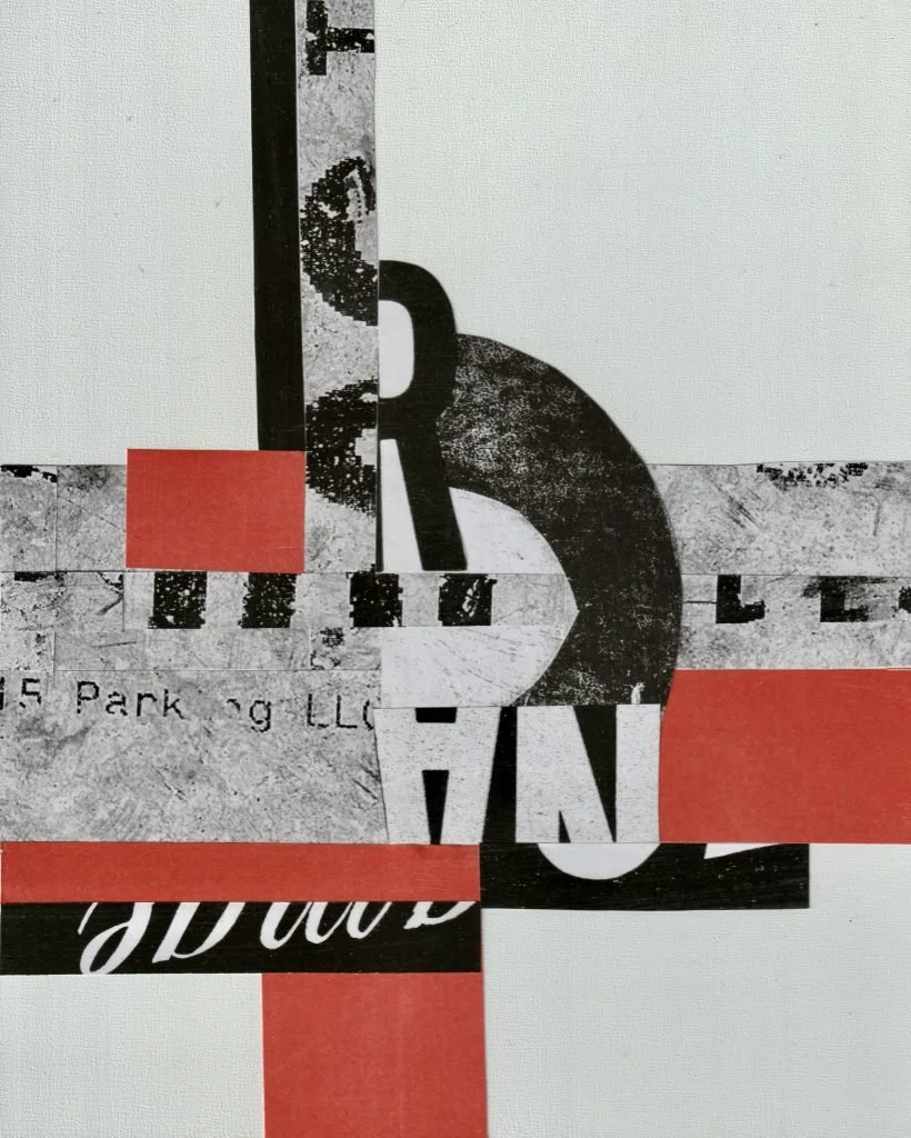   COLLAGE SERIES IN BLACK AND RED  
8 x 8 on Deep Cradled Panel 
Available 
