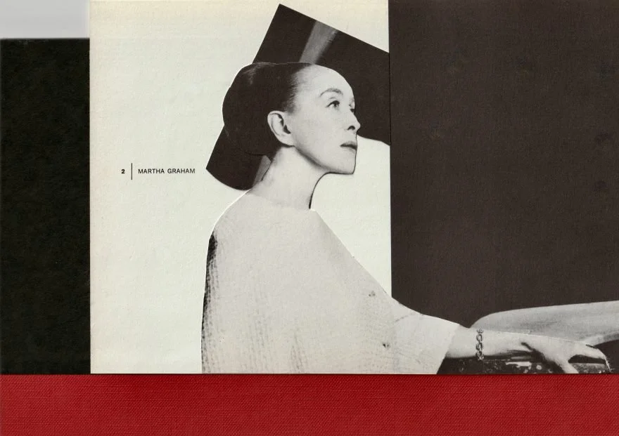   MARTHA GRAHAM  
1930-Book Art Series-Mixed media Mounted on Book Cover Framed 
Available 