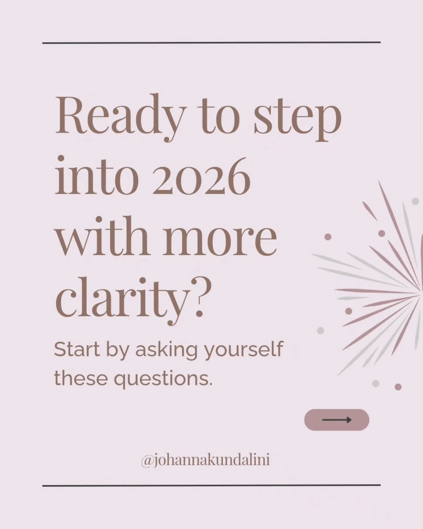 ✨ Step into 2026 with clarity and intention ✨

Take a moment to reflect on the year behind you and set the tone for the year ahead. Swipe through the slides for gentle questions to help you pause, reflect, and reset before the new year begins.

If yo