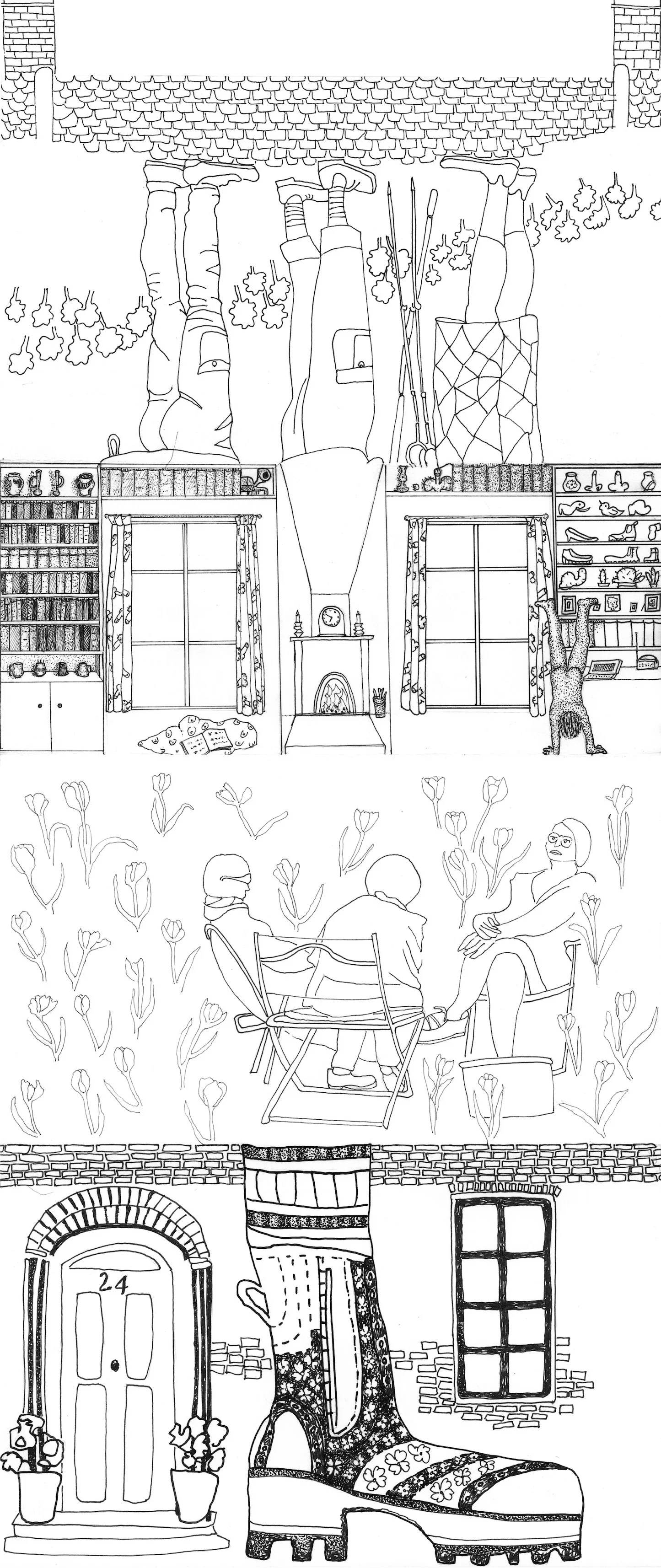 Surreal Estate uses the built environment as a metaphor for the human condition. We played a game created by André  Breton called The Exquisite Corpse and created vivid and absurd fictions in and around buildings.