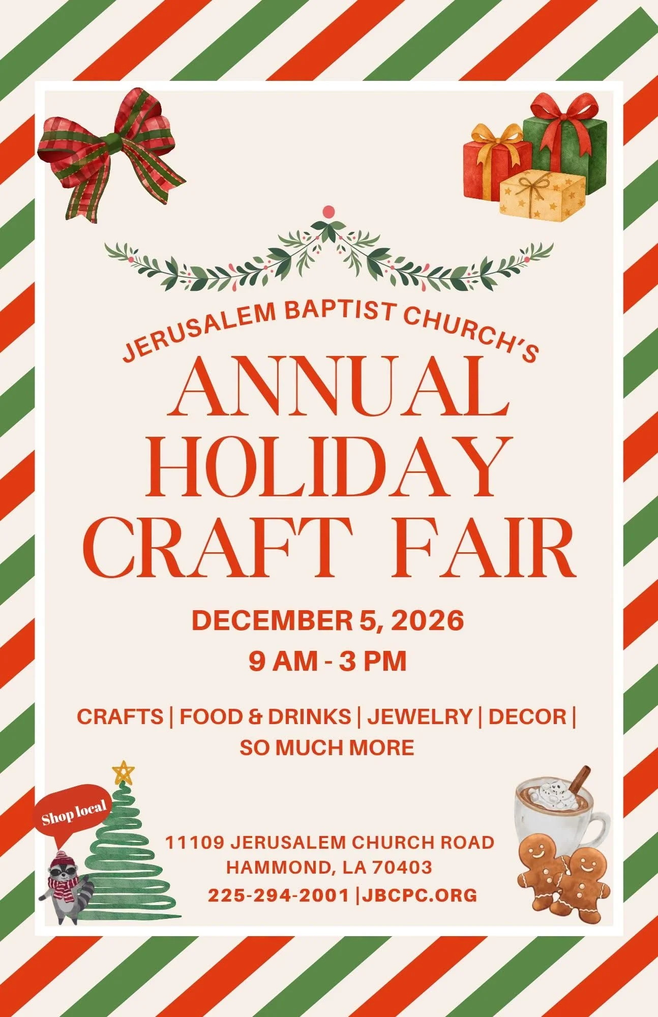 Jerusalem Baptist Church Annual Holiday Craft Fair