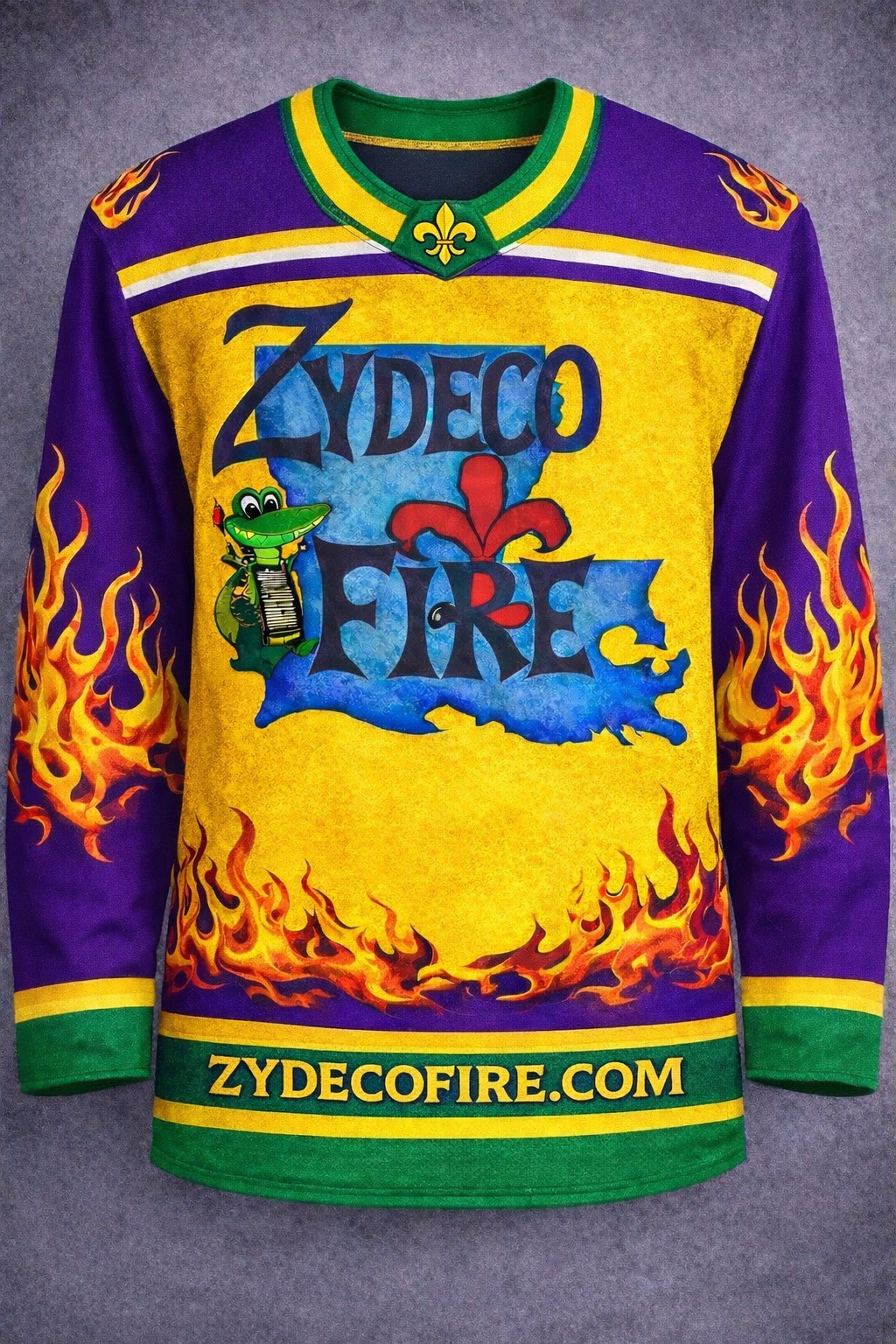 Zydeco Fire Mardi Gras Hockey Jersey Bundle
