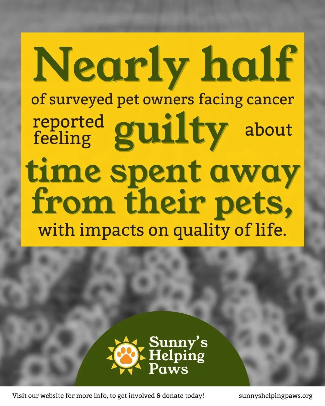 Recent research has revealed that 48% of people facing cancer felt guilty about the time away from their pets.

It&rsquo;s something our founders and team hear often, and a reminder of just how much these relationships matter.

We exist to help ease 