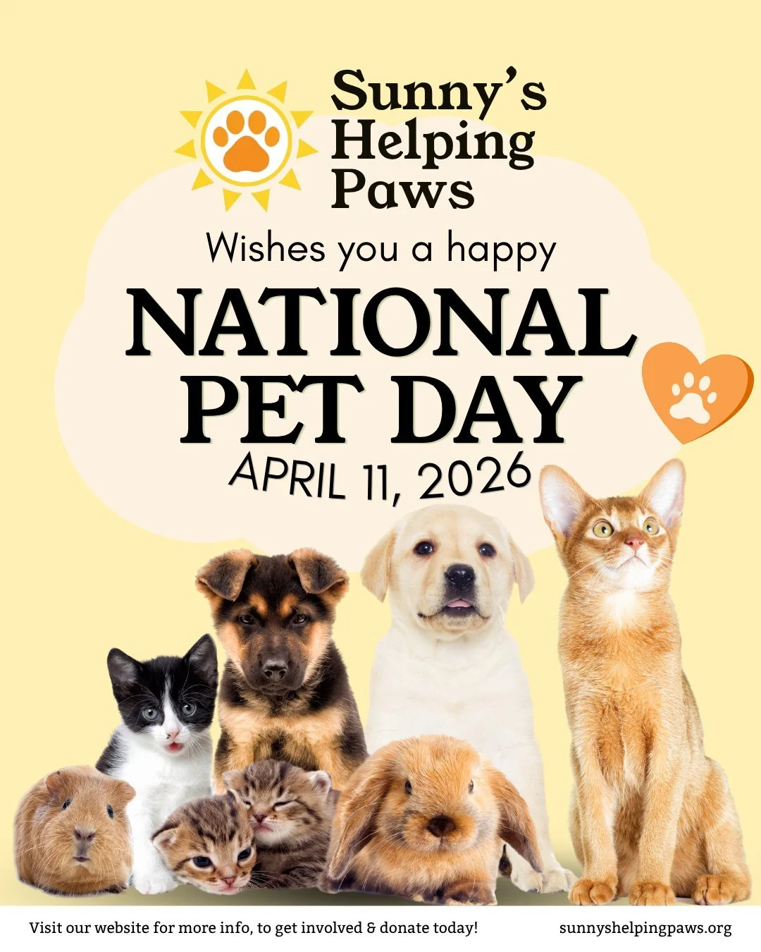 National Pet Day is a celebration of the animals who bring so much into our lives.

We&rsquo;re grateful to be part of a community that understands just how meaningful that connection is.

If you&rsquo;d like to support pets and their people during t
