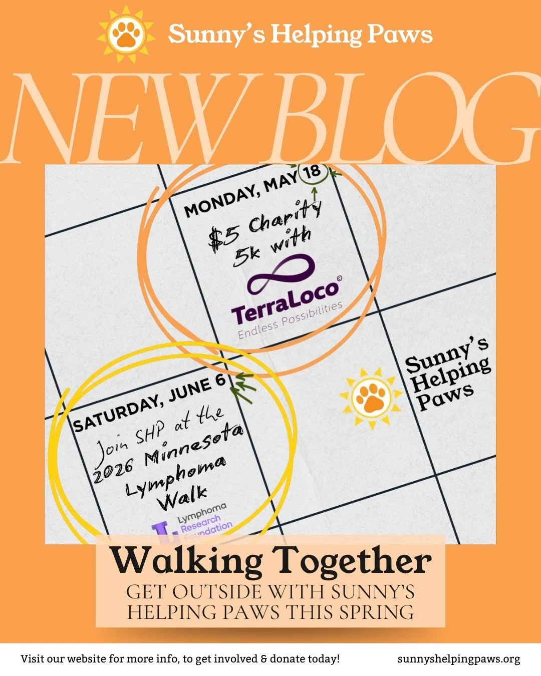 We&rsquo;ve shared a new blog with more details on what&rsquo;s ahead for us this spring.

From the chance to meet new people and each other at the TerraLoco 5K to the Lymphoma Research Foundation Walk in June that is already close to our hearts, the