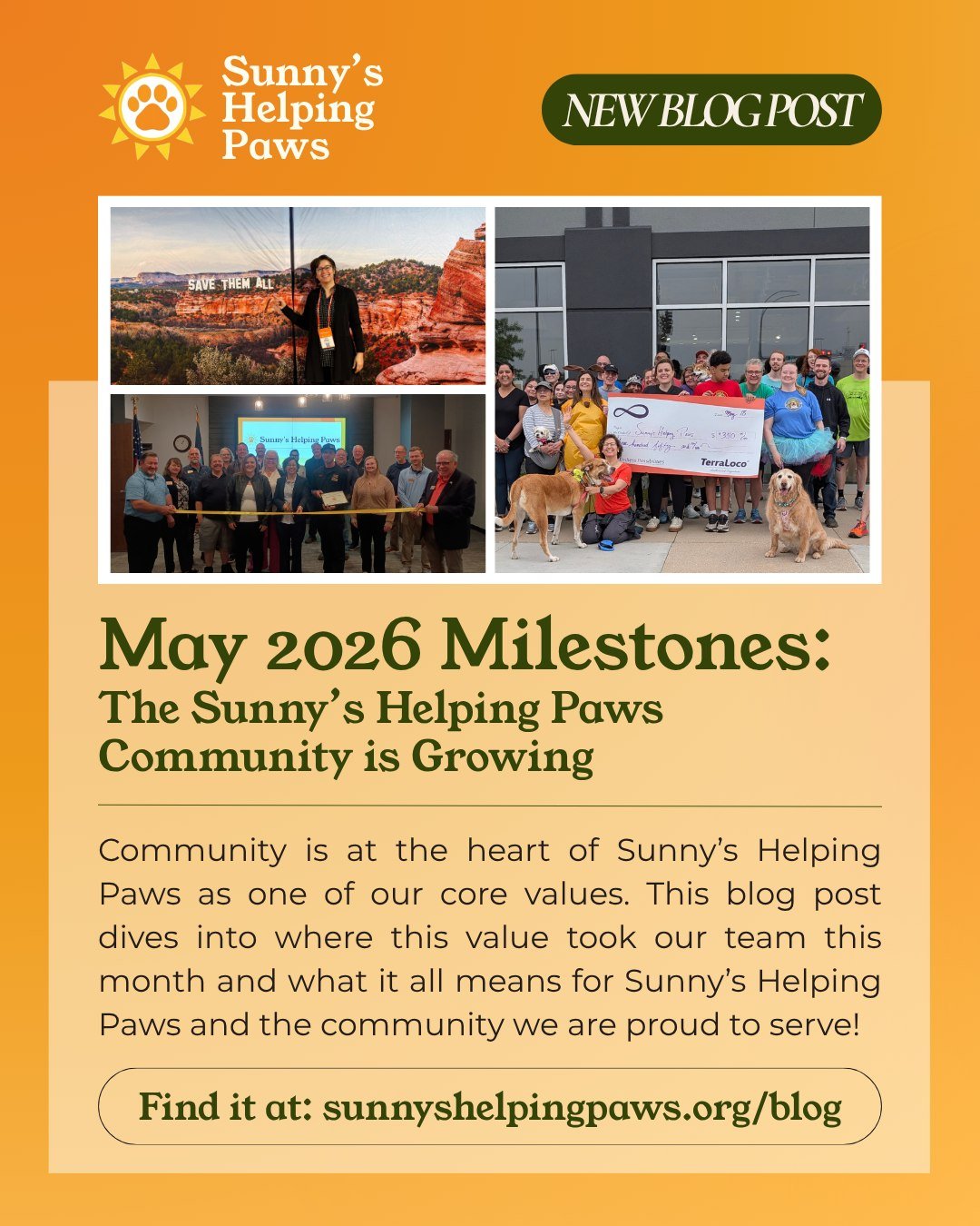What a month it&rsquo;s been for Sunny&rsquo;s Helping Paws!

From new partnerships and meaningful community connections to our first-ever fundraiser and local events, this season has been full of growth, learning, and support from so many incredible