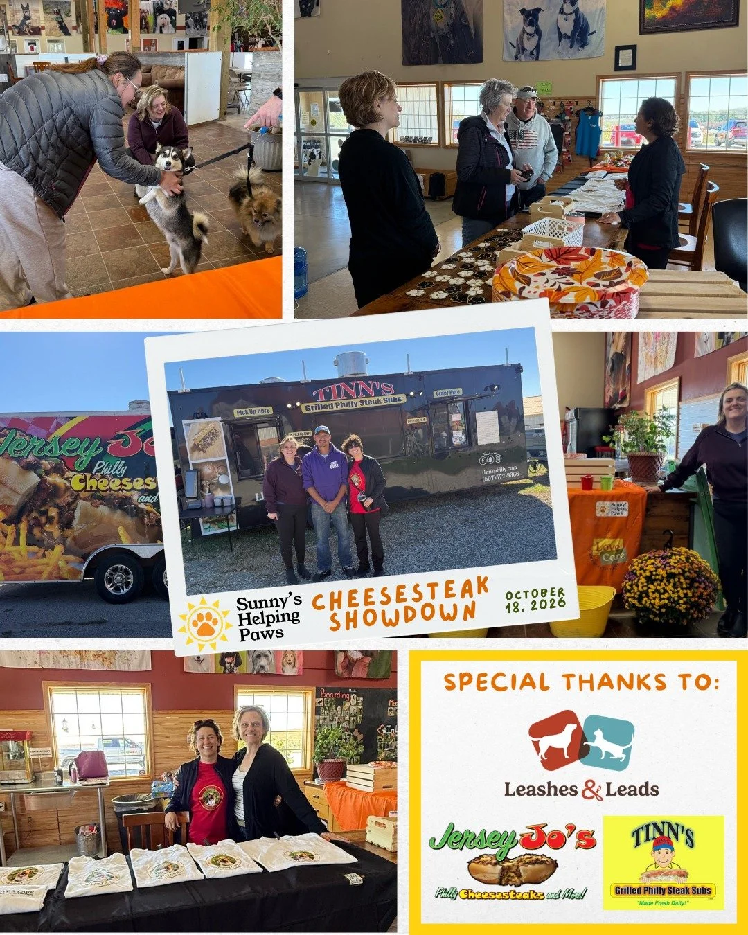 It was a fun Sunday afternoon for the Sunny&rsquo;s Helping Paws community!

A huge thank you to our Vice Chair, Jessica, for putting together the Cheesesteak Showdown, and to Leashes and Leads for generously hosting us!

We&rsquo;re also so grateful