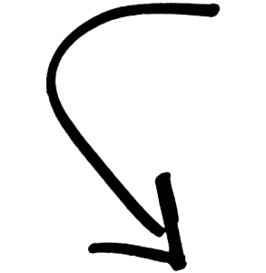 A black and white illustration showing an arrow pointing downward to the text beneath