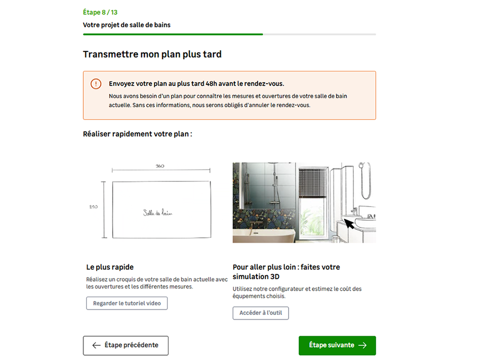 user interface questionnaire découverte leroy merlin