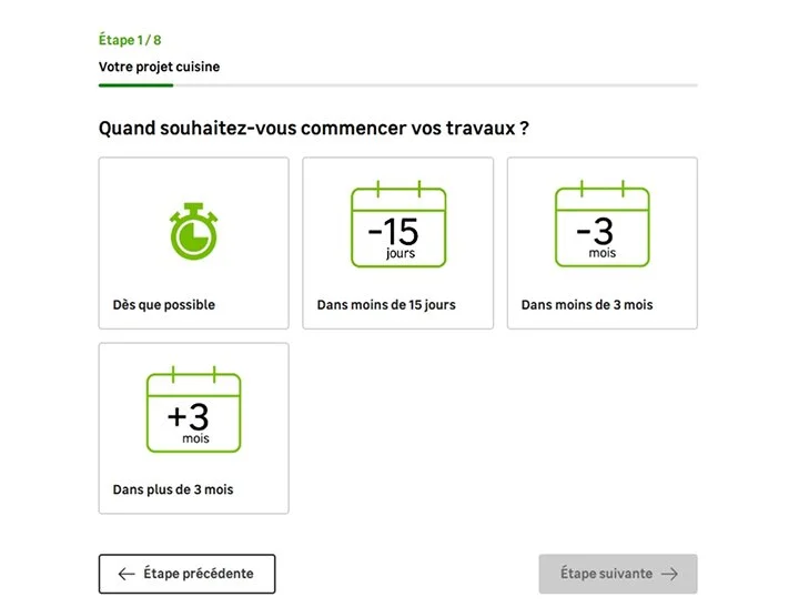 user interface questionnaire découverte leroy merlin