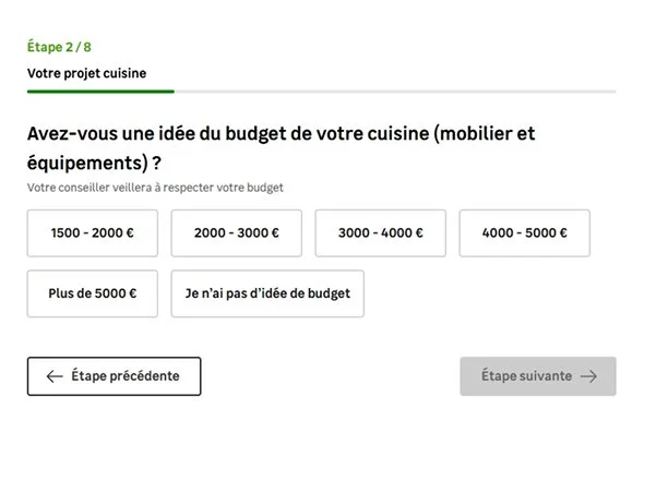 user interface questionnaire découverte leroy merlin