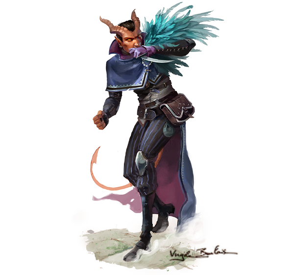 Portrait en pied de Tiefflin roublard