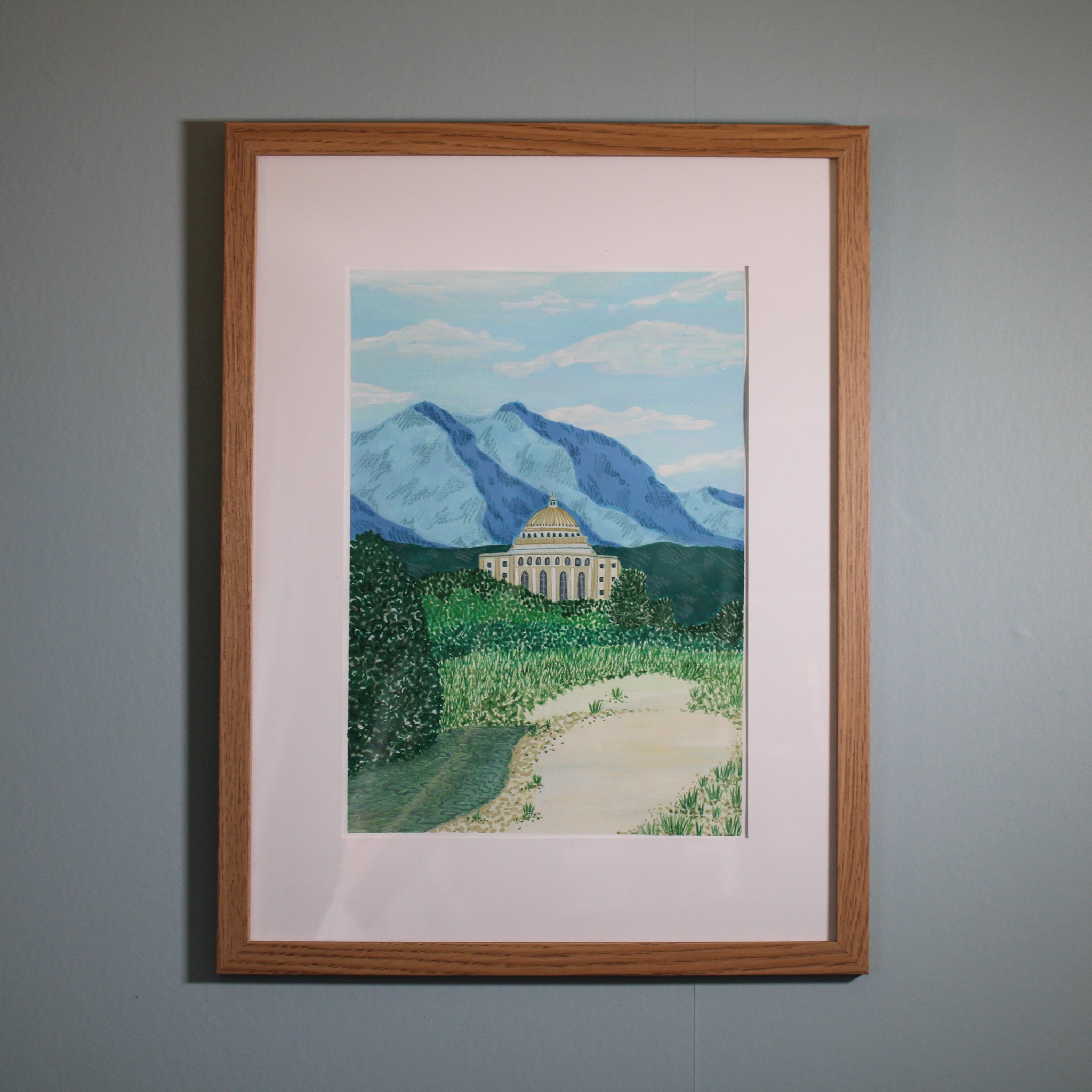 Albanian Landscape | Size: A4 (artwork) 32.5 x 42.5cm (frame)