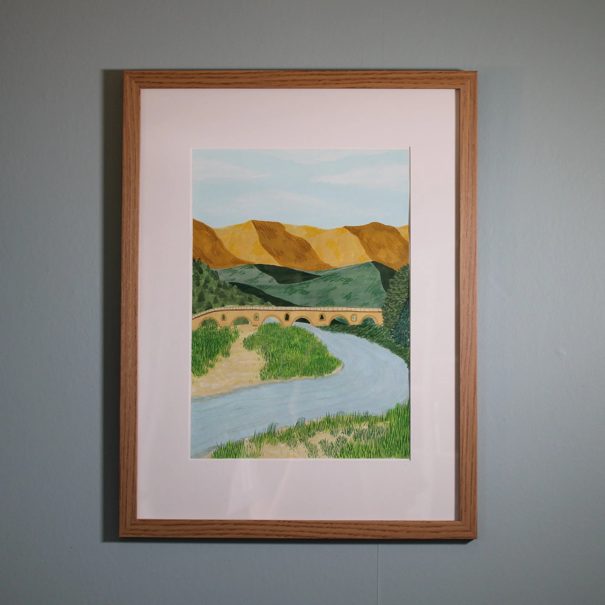 Scenic Berat | Size: A4 (artwork) 32.5 x 42.5cm (frame)