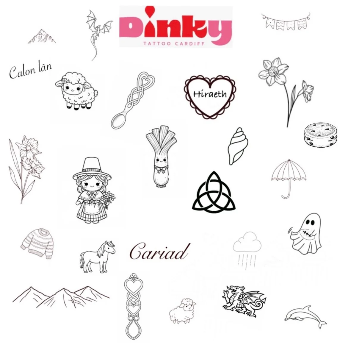 Happy St David&rsquo;s Day and to celebrate the new flash is here! Welsh themed of course 🏴󠁧󠁢󠁷󠁬󠁳󠁿&hearts;️🖤

Prices between &pound;40-&pound;55

Link in bio to book.

#cardifftattoo #stdavidsday #welsh #tinytattoos #tinytats