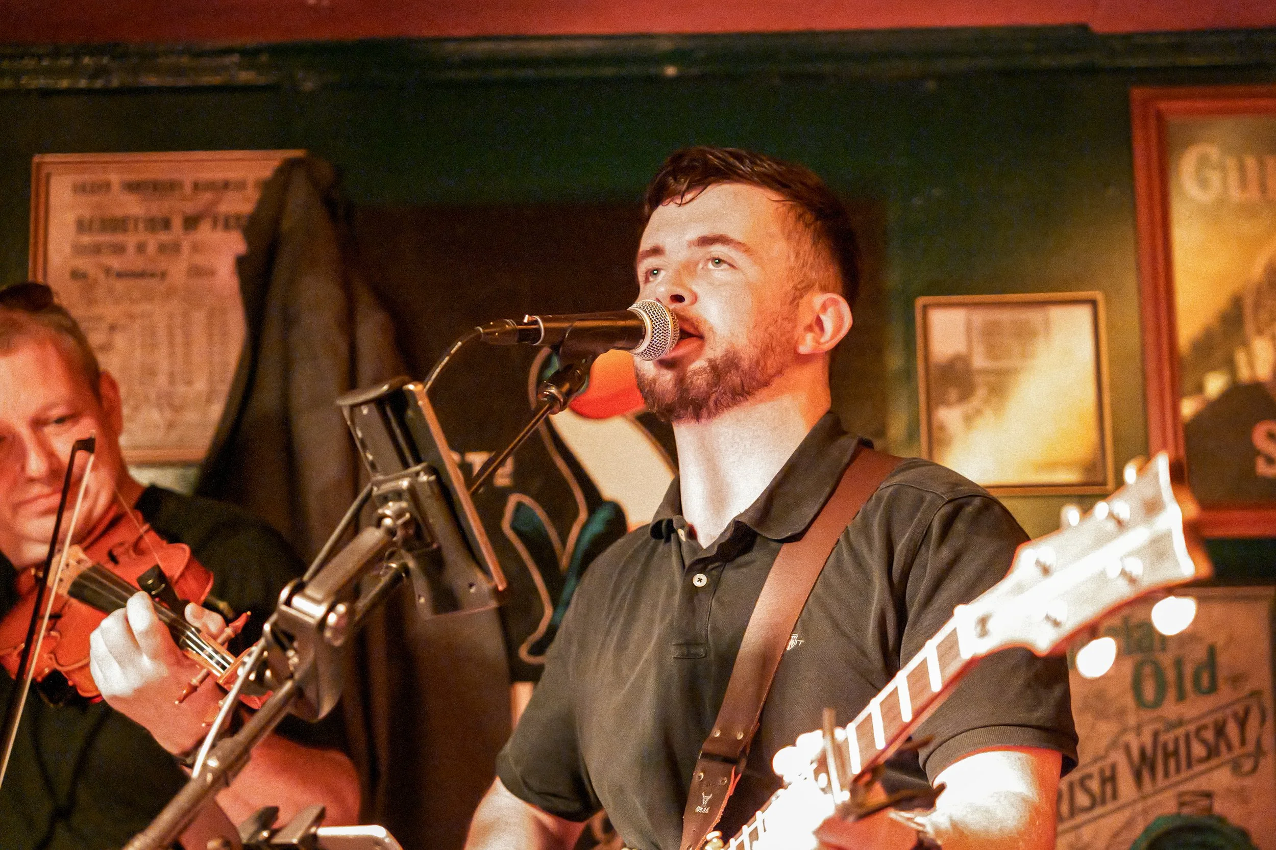 Irish folk band The Rustic Ramblers perform at McCafferty's Bar in Reading