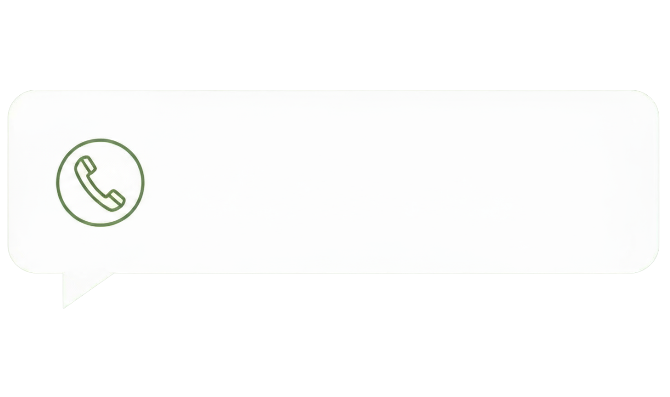 Ein WhatsApp-Chat-Bubble mit einem grünen Anruf-Symbol und leerem Nachrichtenbereich.