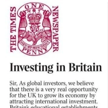 The Times Letter to the Editor: Investing in Britain