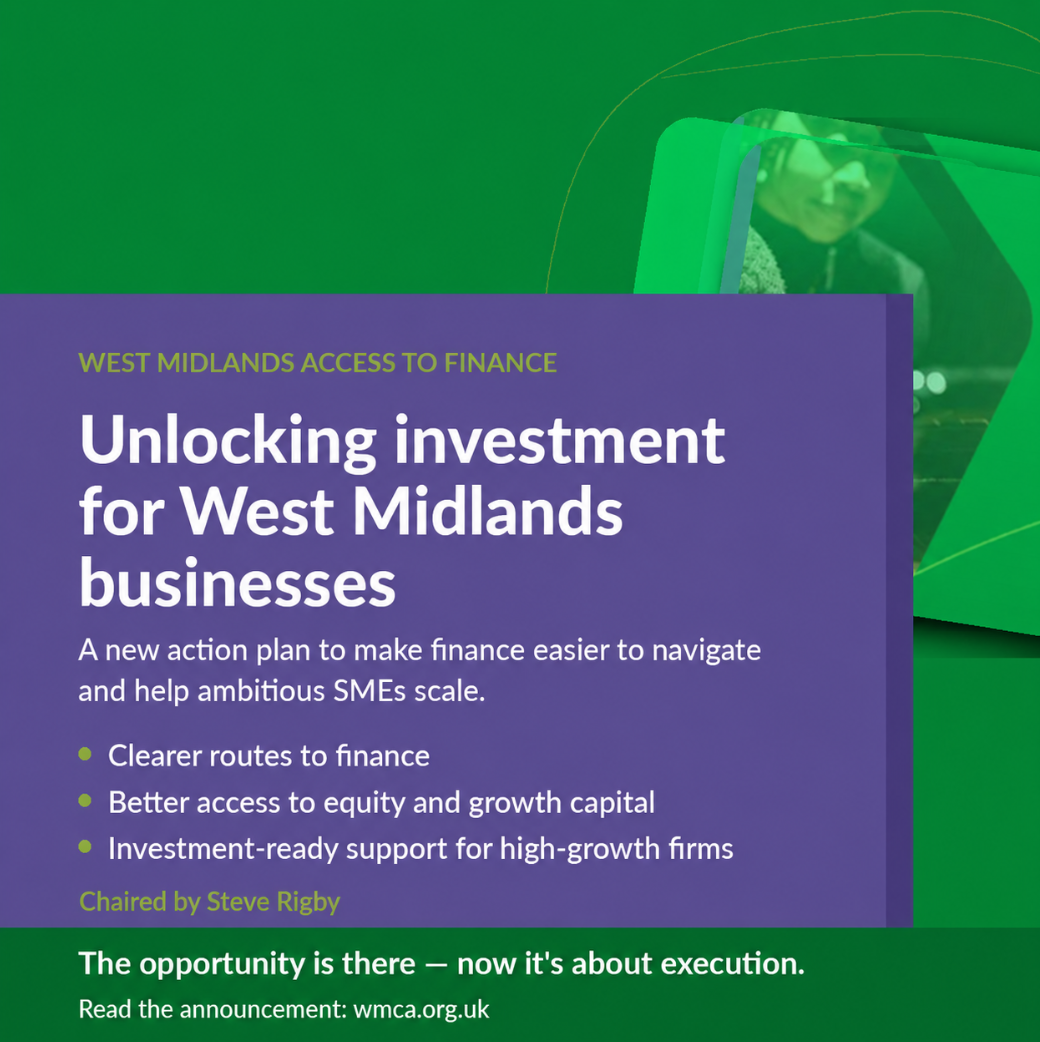 Steve Rigby helps launch West Midlands plan to unlock business growth finance