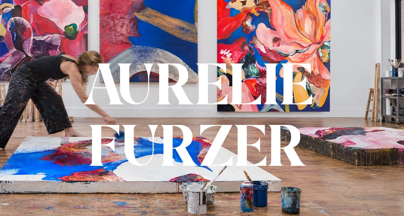 Aurélie Lily Furzer in the art studio painting
