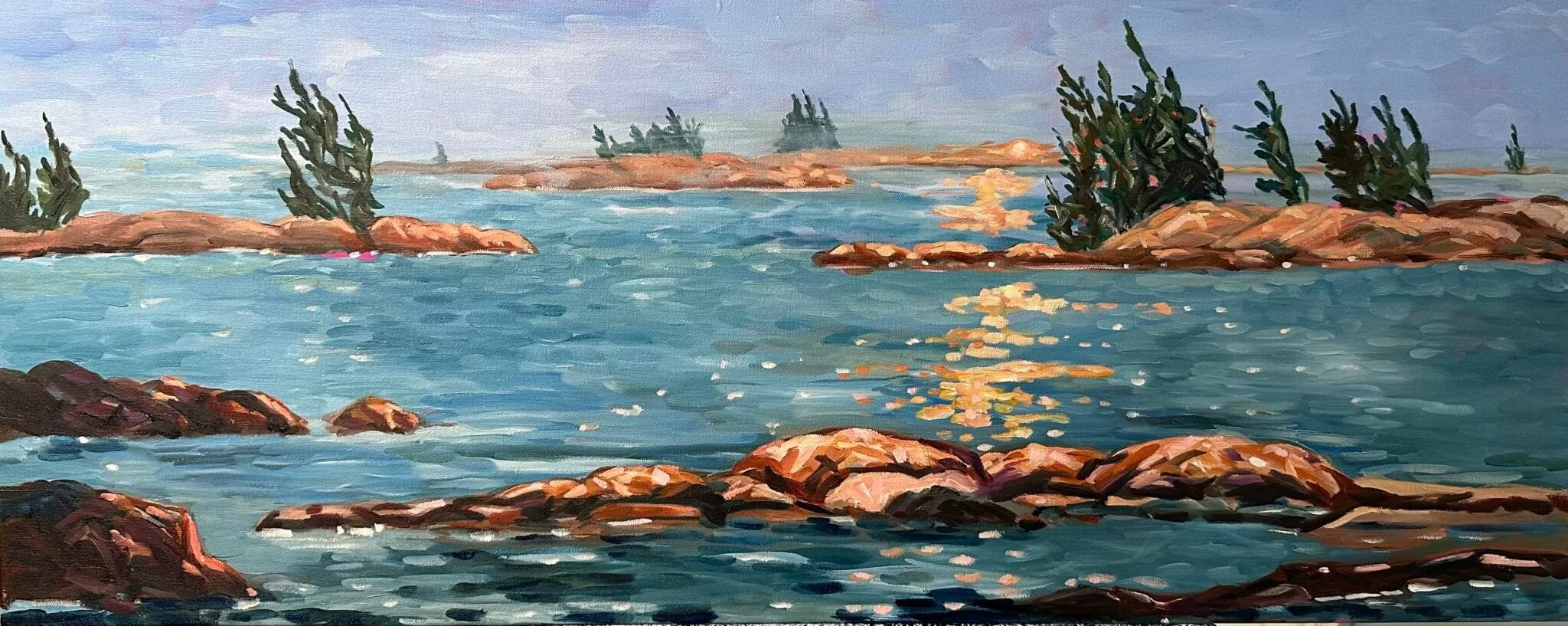 Lynne Rempel - “Shimmering Waters” - 16×40” Oil on Gallery Canvas
