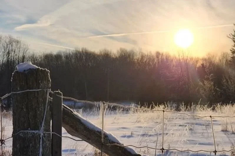 Sunrise over the Snow in Port Perry