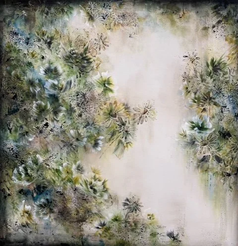 Debbie Cotton - "My Secret Garden" - 30 x 30 x 1.5 - Canvas - Acrylic with Texture