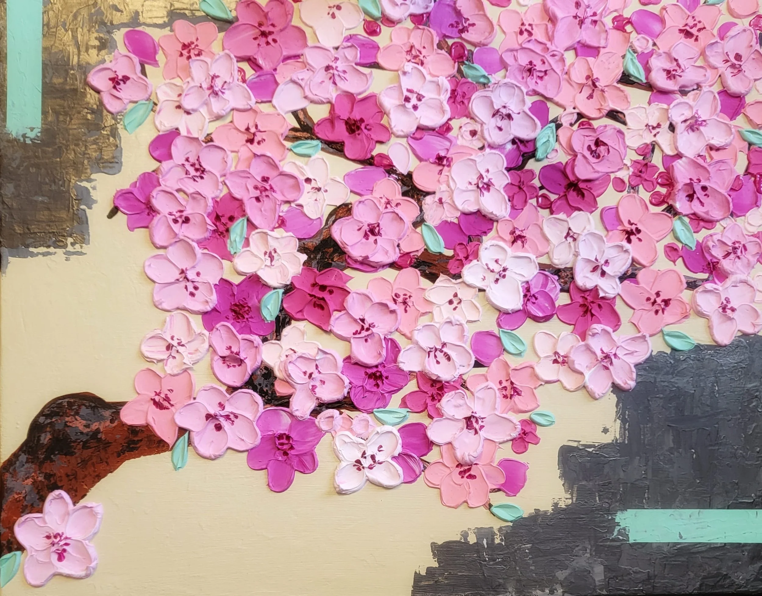 Michelle Pashko - "Cherry Blossoms" - 16 x 20 - Acrylic Gallery Wrapped Canvas