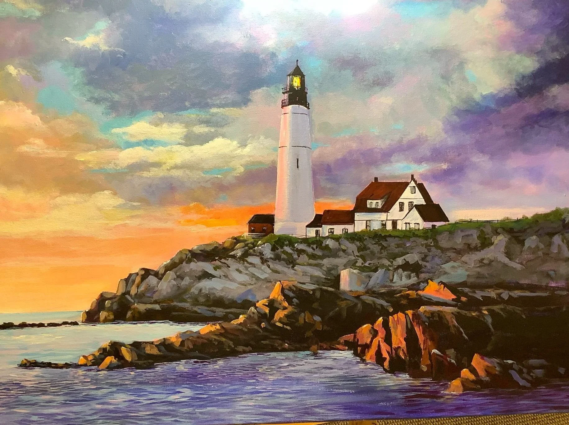 Hildy Smith - "Dawn on Cape Elizabeth" - 24 x 36 - Framed