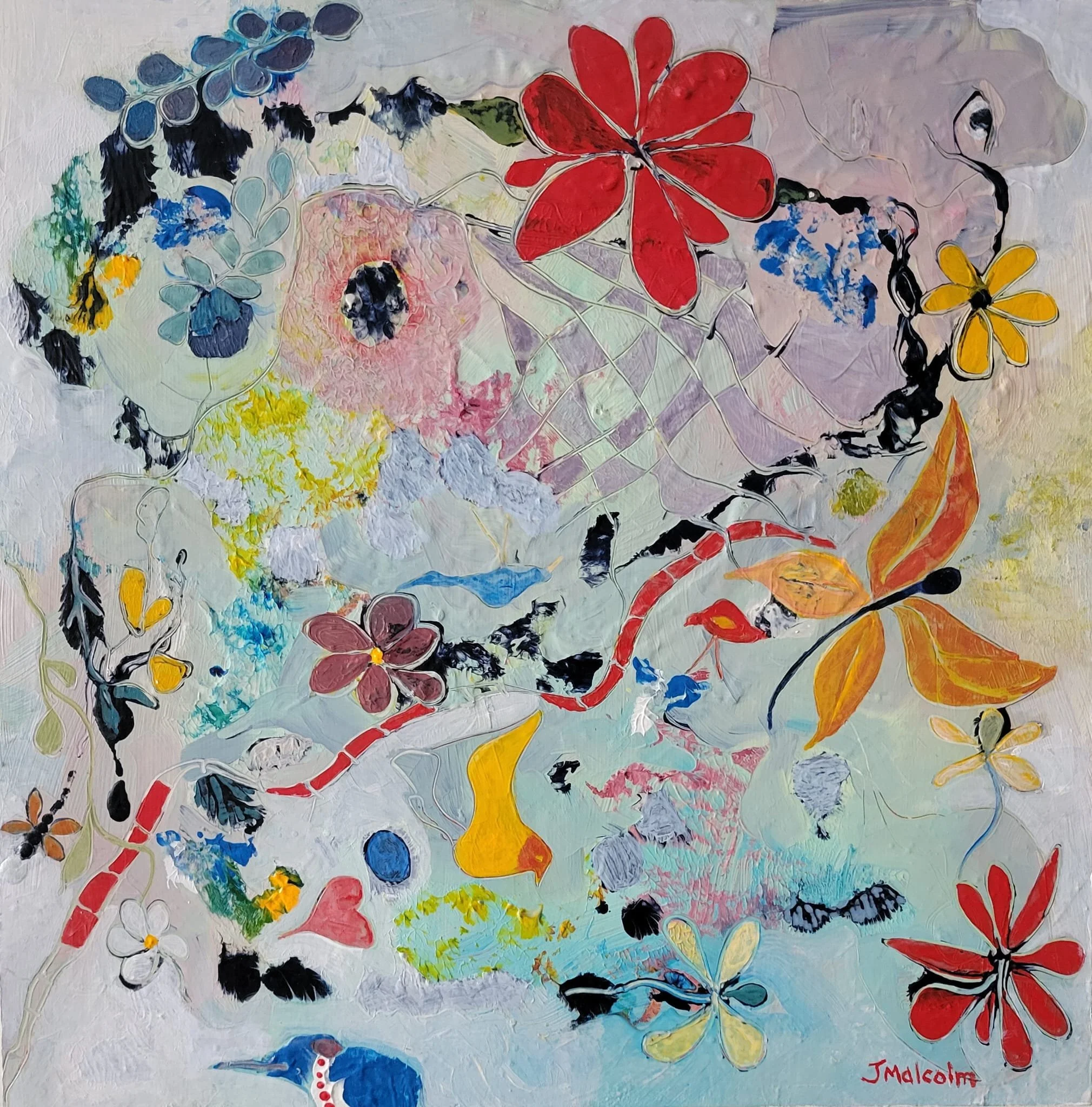 Joanna Malcolm - "An Elephant Never Forgets" - 16 x 16 - Acrylic