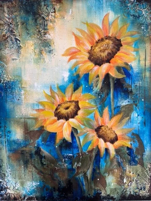 Debbie Cotton - "Let Your Light Shine" - 11 x 14 x 1.5 - Canvas - Acrylic with Texture