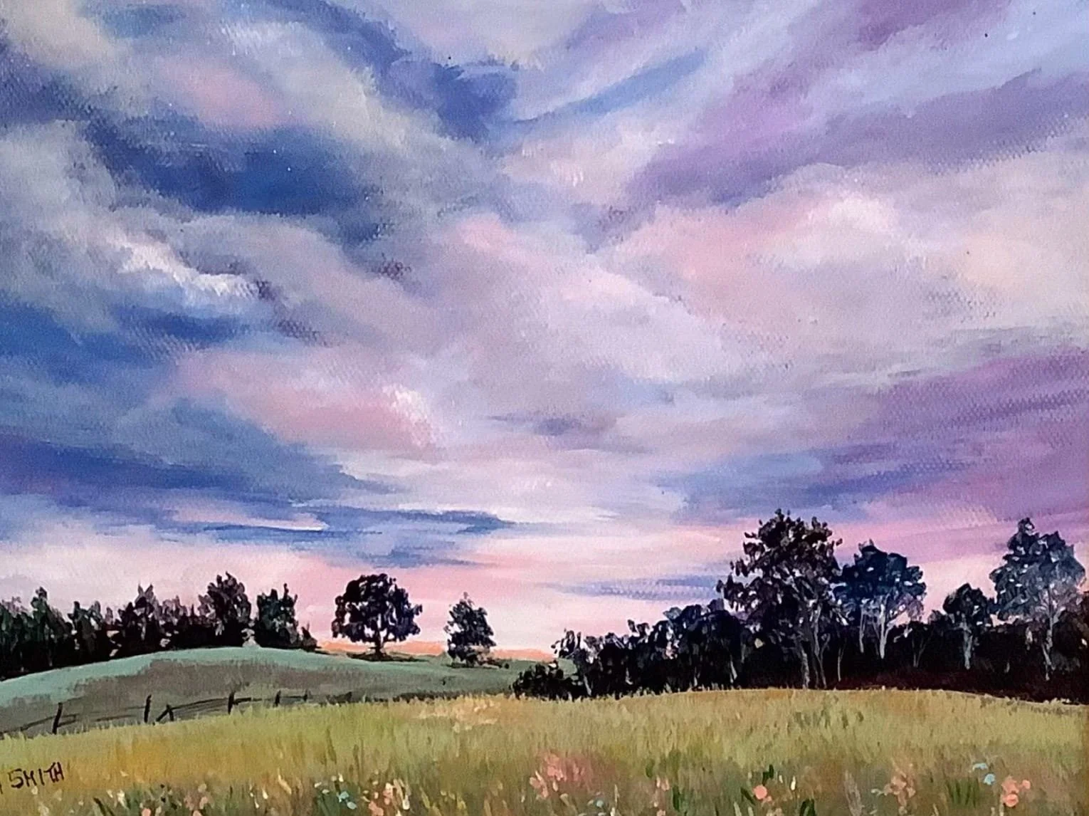 Hildy Smith - "Summer Meadow" - 14 x 12 - Framed