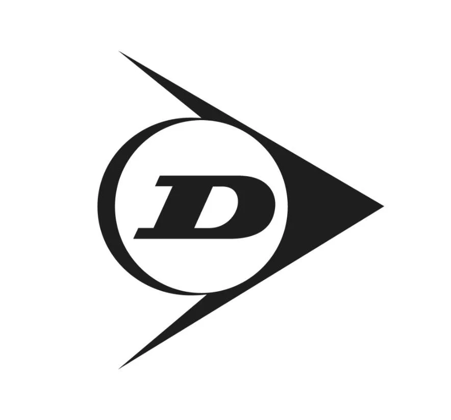 A black and white logo featuring a stylized letter D inside a circle, with a star-shaped design extending from the circle.
