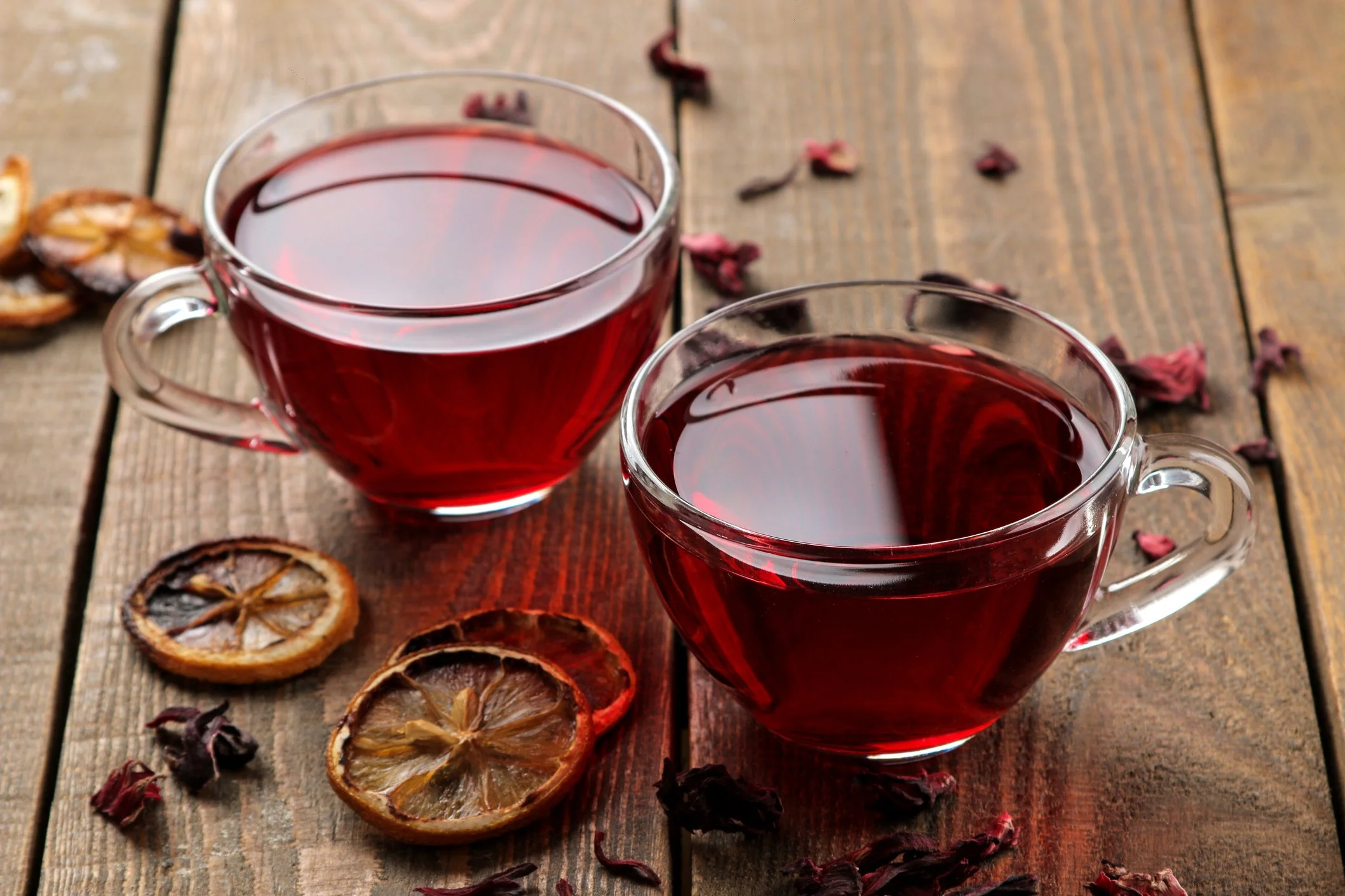 Warm hibiscus tea highlighting cozy inside-out hydration