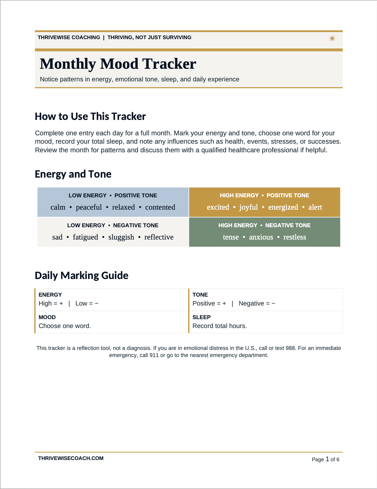Daily/Monthly Mood Tracker