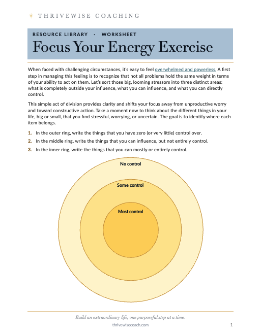 Focus Your Energy Exercise