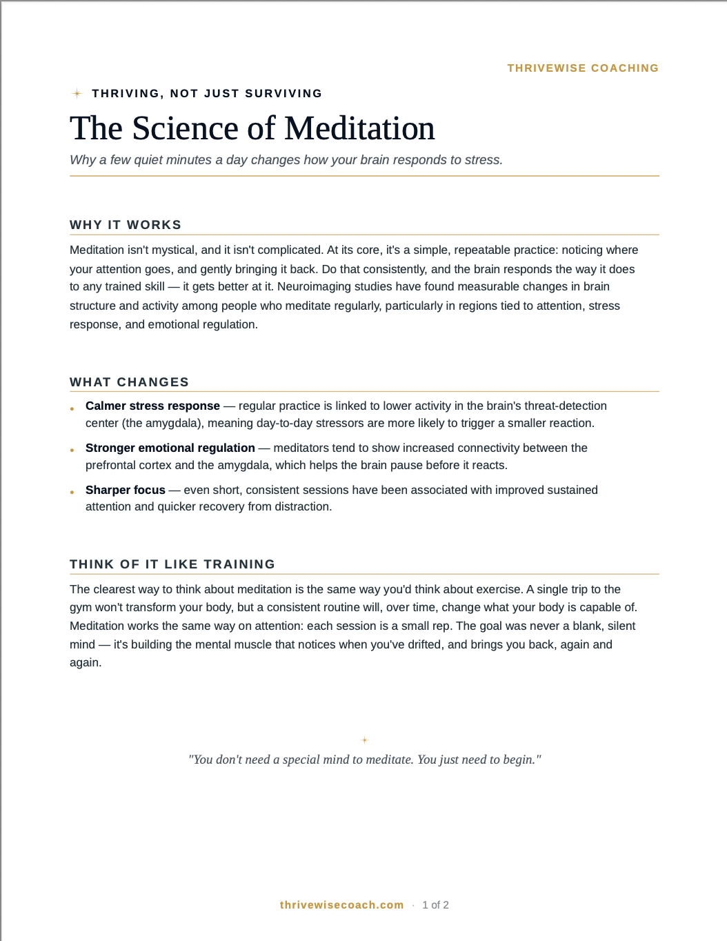 The Science of Meditation