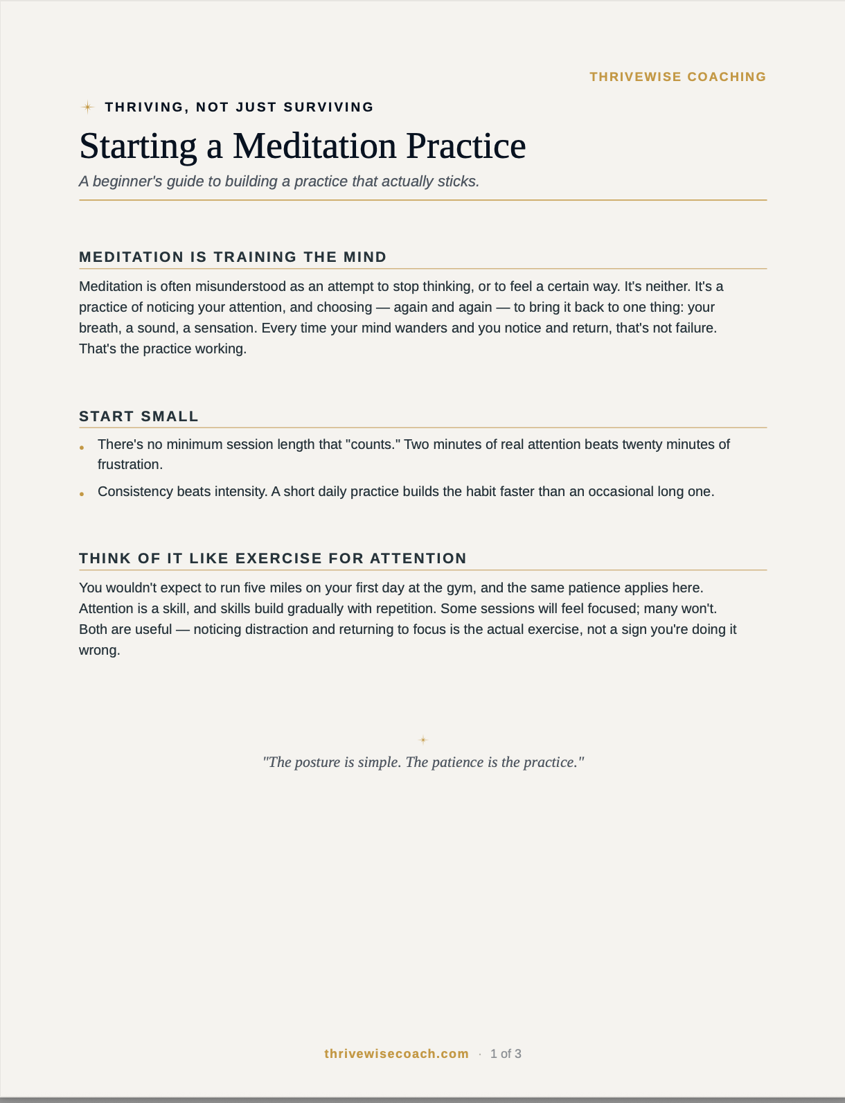 Starting a Meditation Practice