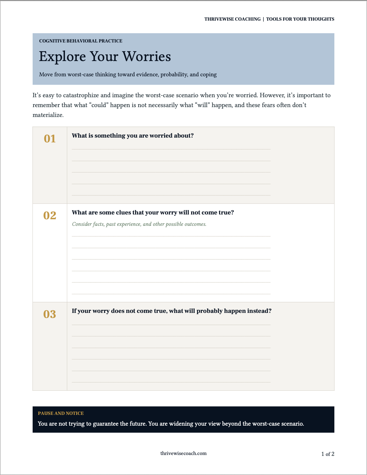 Inspect Your Worries