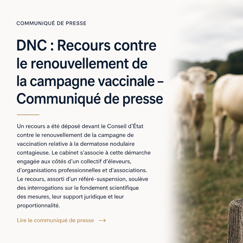 DNC : Recours contre le renouvellement de la campagne 2026 – Communiqué de presse