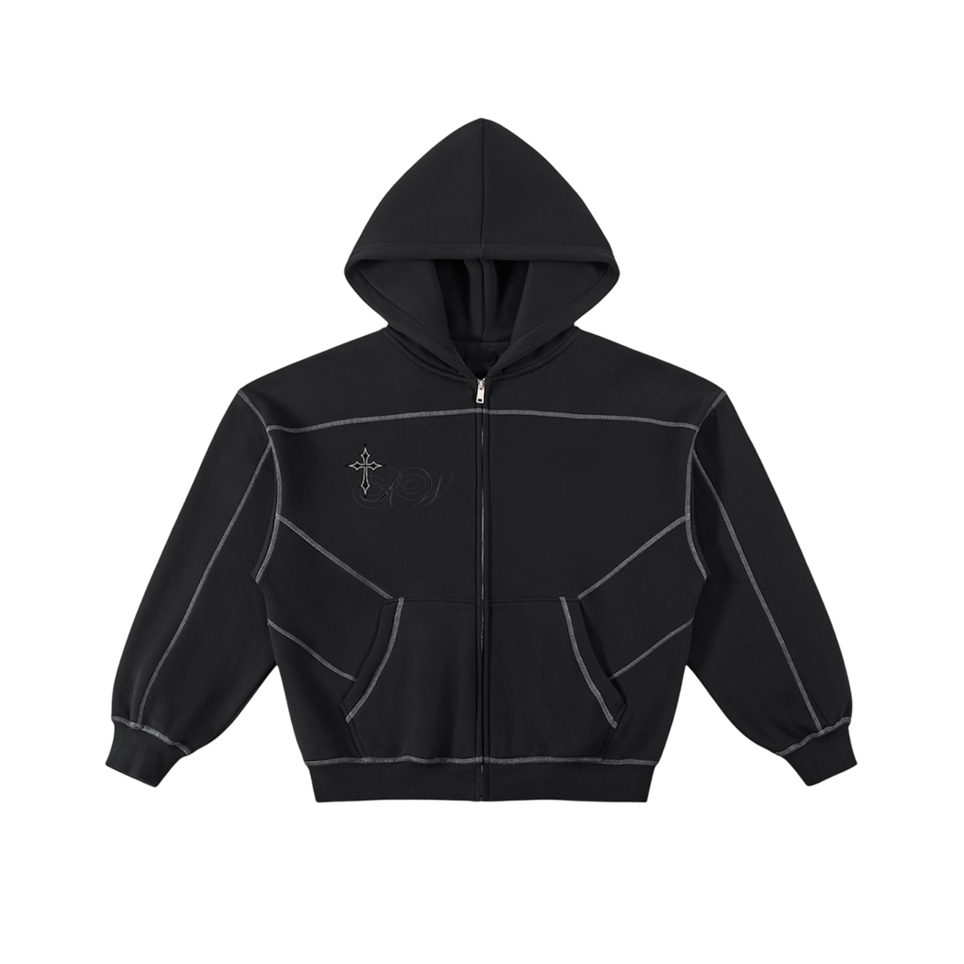 Contrast Zip-Up