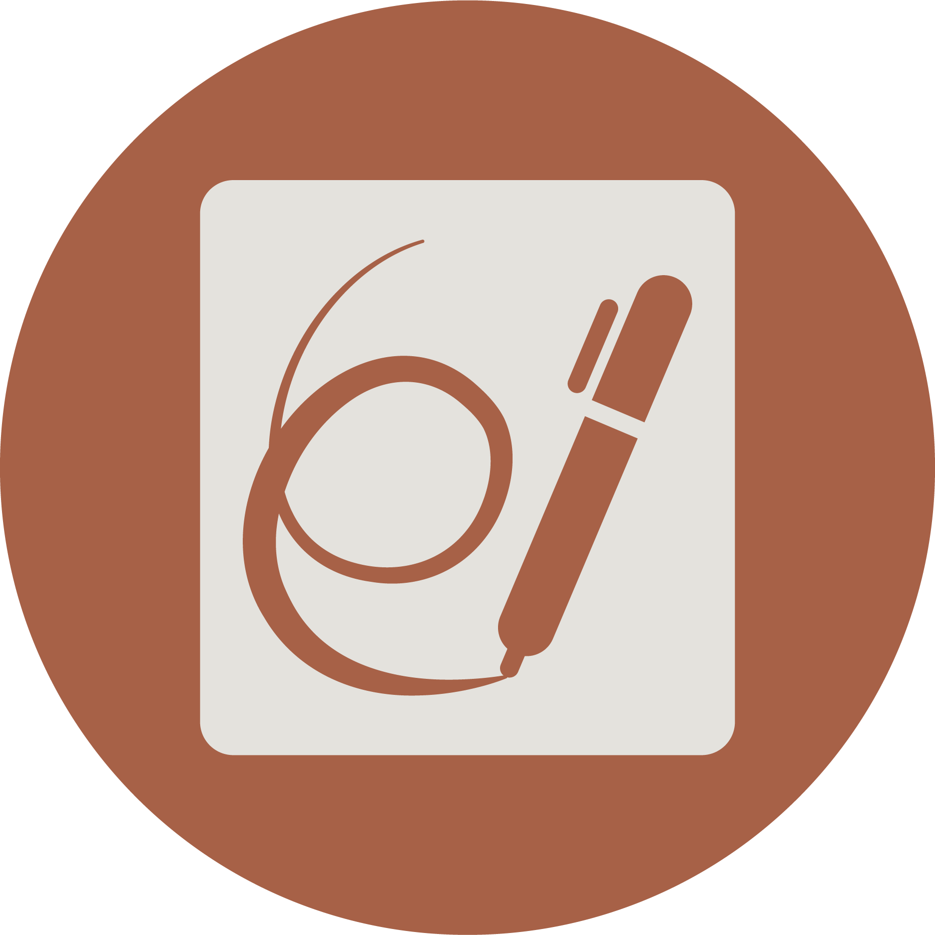 Icon representing a blood glucose monitoring device with a test strip and a pen.