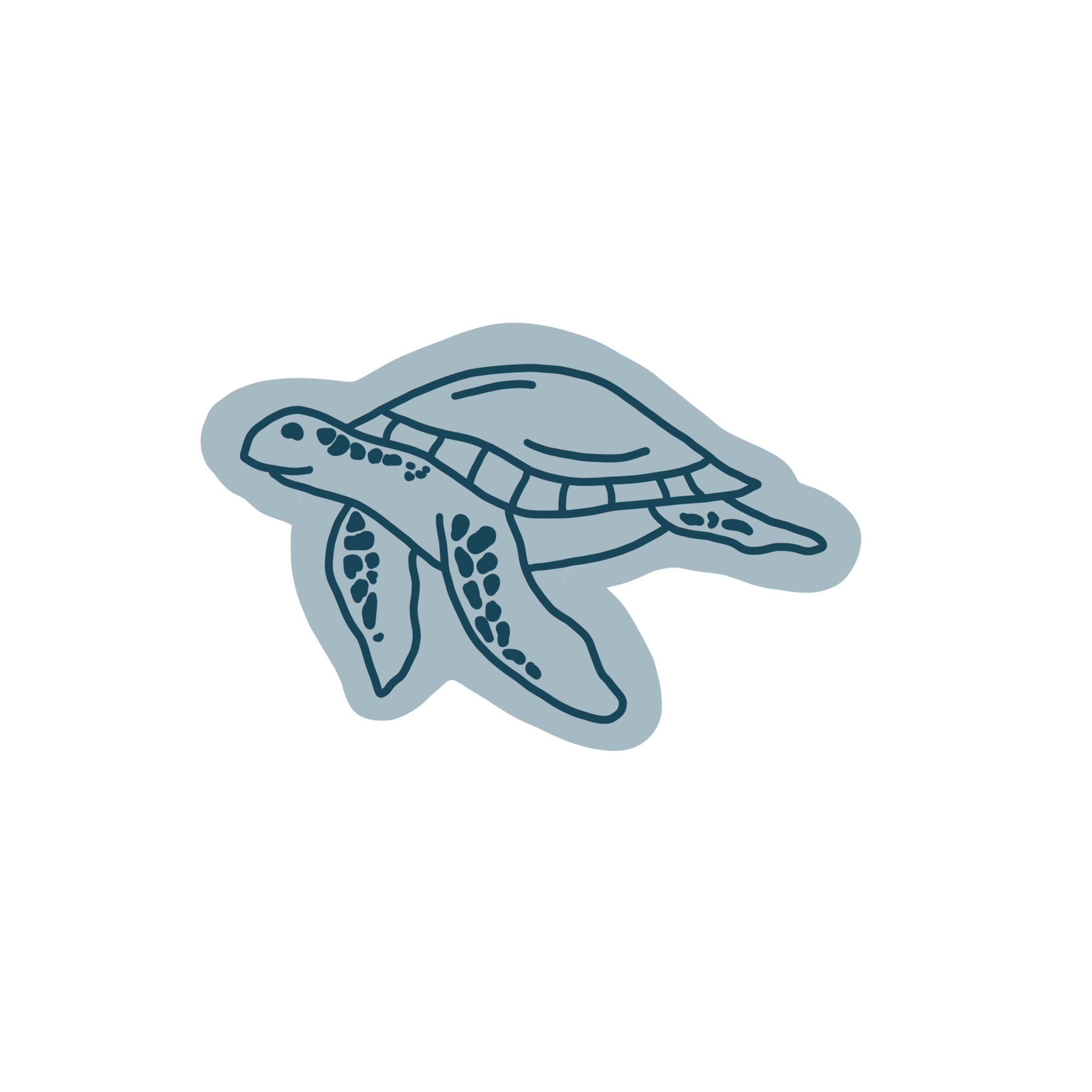 Line drawing of a crocodile in a corner of a black background.