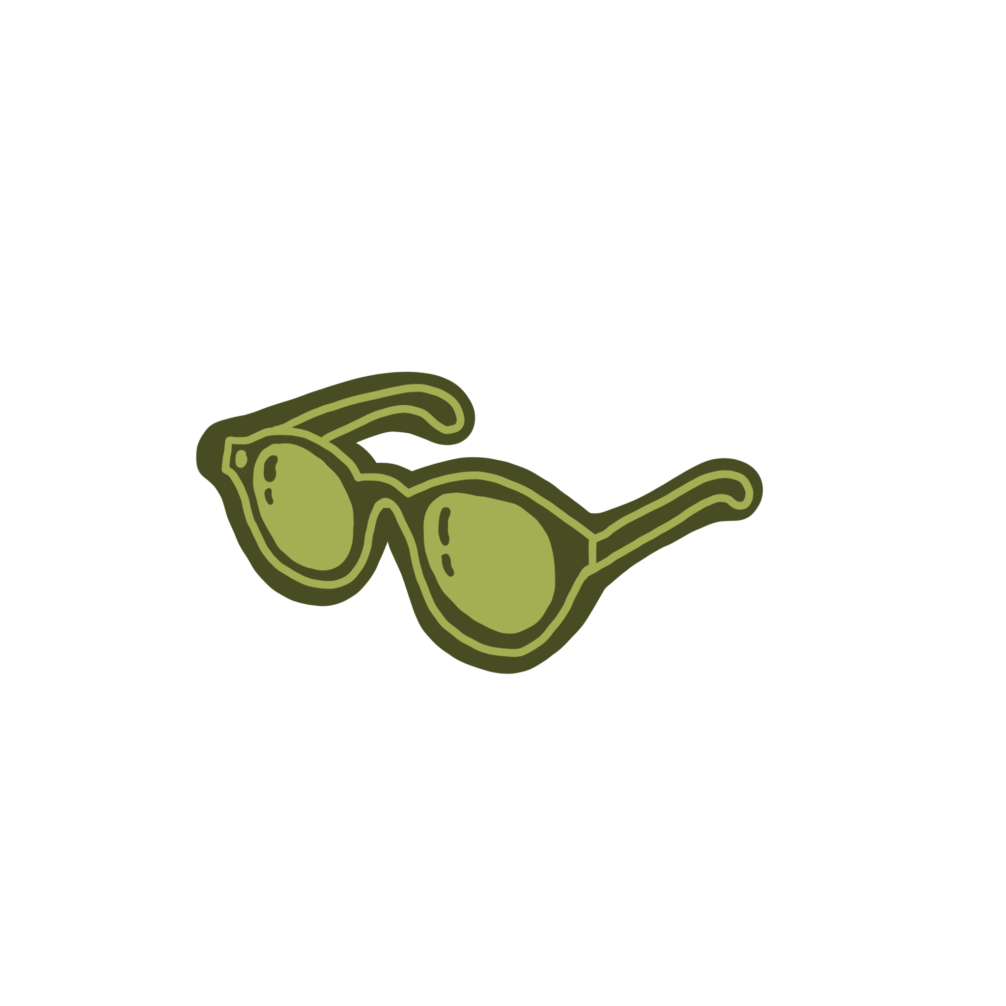A digital illustration of a skeleton with a light green outline, lying down and holding its head with one hand, on a black background.